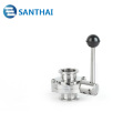 High Quality food grade Stainless Steel SS304 SS316L Weld,Clamped,Thread Butterfly Valve With Pull Rod Handle